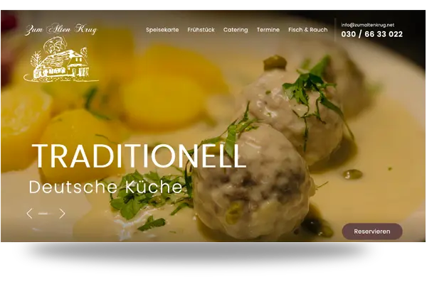 Responsive Website und emotionales Webdesign für ein Berliner Restaurant – Portfolio UX Amp