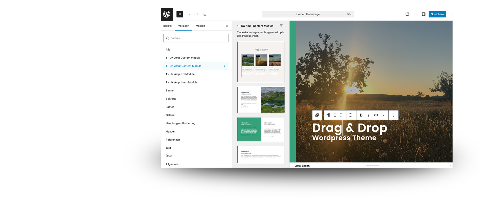 Wordpress StarterKit Drag and Drop